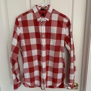 J. Crew button-down slim fit shirt, red, size S